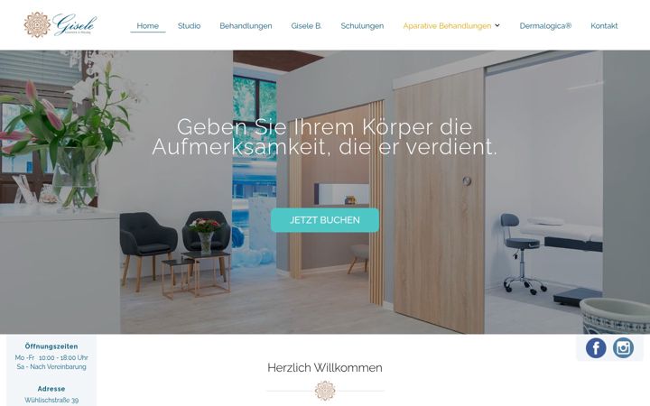 Screenshot of giselewellnessandcosmetics.de