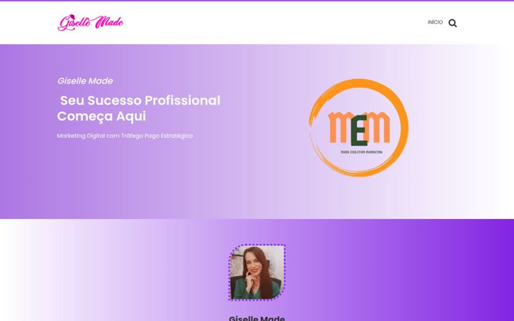 Screenshot of gisellemade.com.br