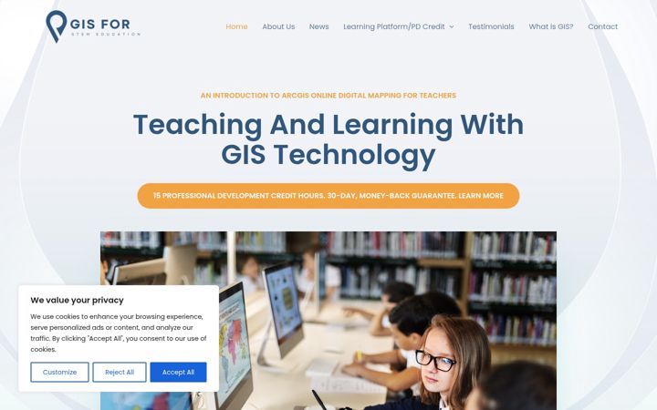 Screenshot of gisforstemeducation.com