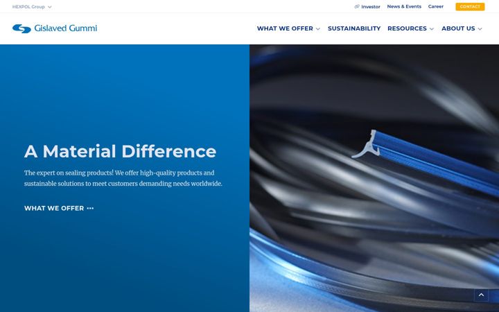 Screenshot of gislavedgummi.com
