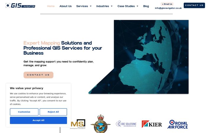 Screenshot of gisnavigator.co.uk