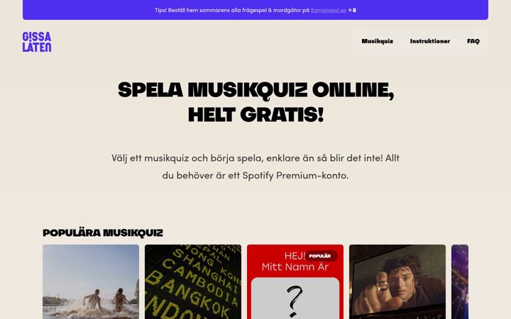 Screenshot of gissalaten.se