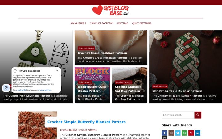 Screenshot of gistblogbase.com
