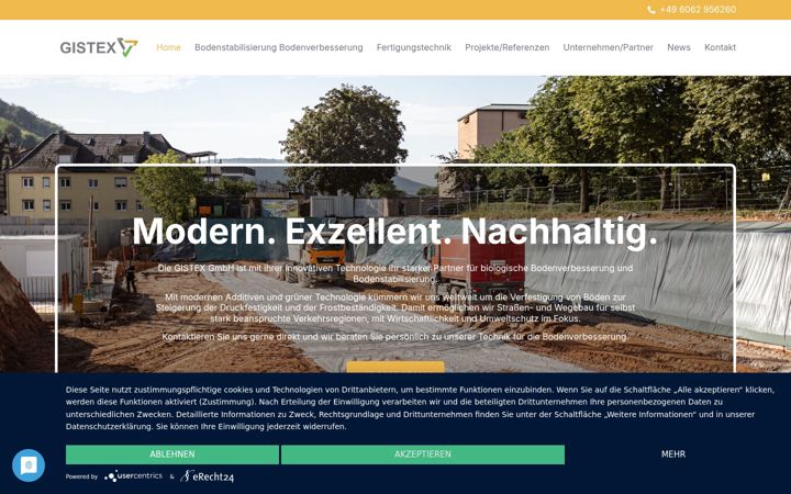 Screenshot of gistex.de