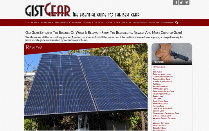Screenshot of gistgear.com