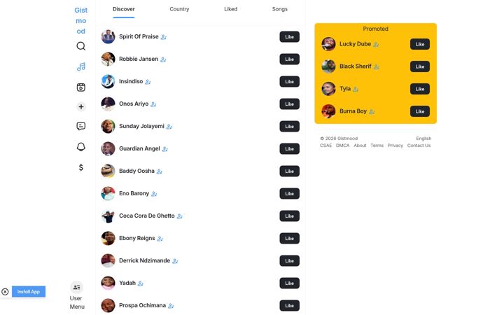 Screenshot of gistmood.com