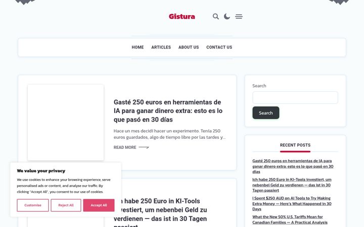 Screenshot of gistura.com