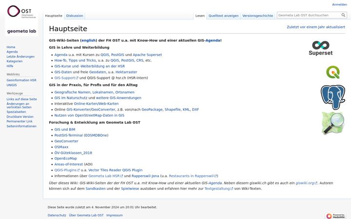 Screenshot of giswiki.ch