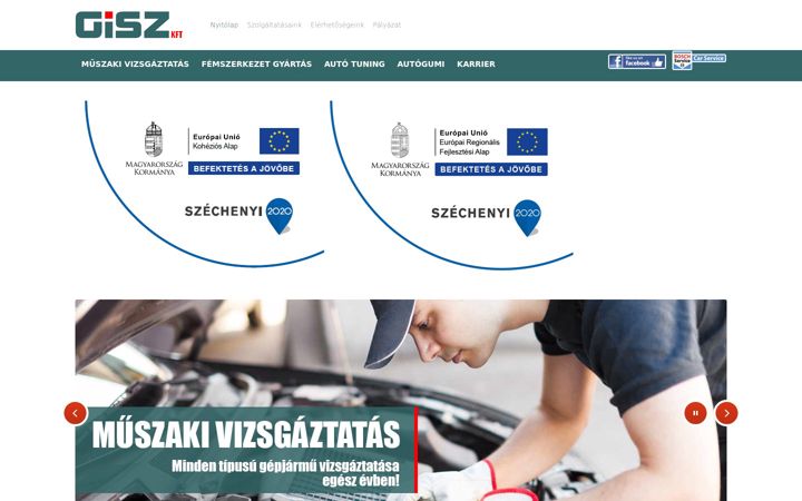 Screenshot of gisz.hu