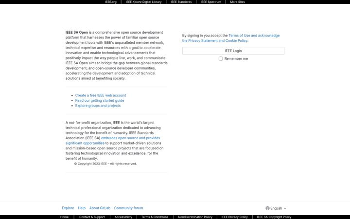 Screenshot of git-opensource.ieee.org