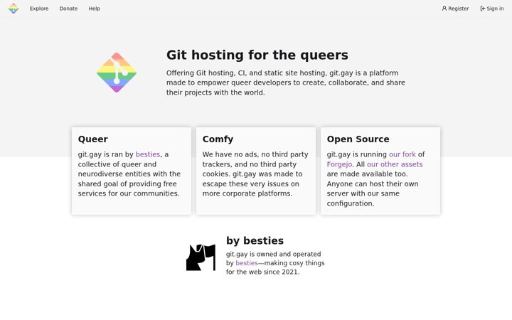 Screenshot of git.gay
