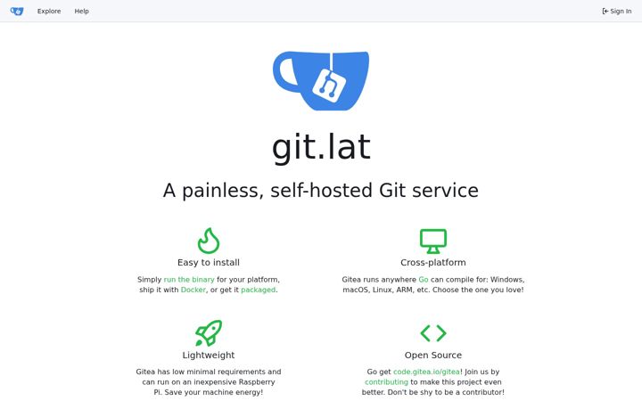 Screenshot of git.lat