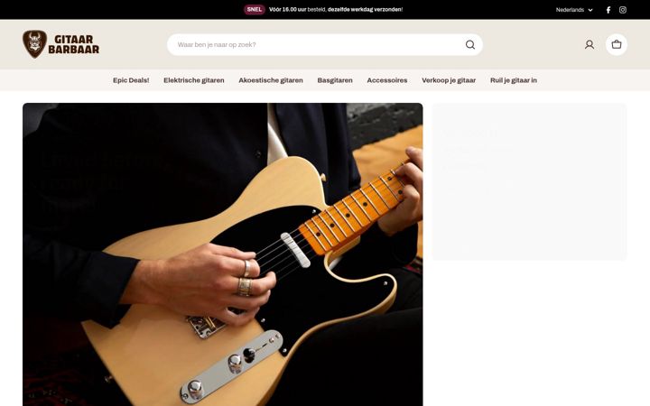 Snímek obrazovky gitaarbarbaar.nl