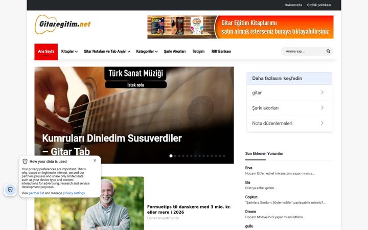 Screenshot of gitaregitim.net
