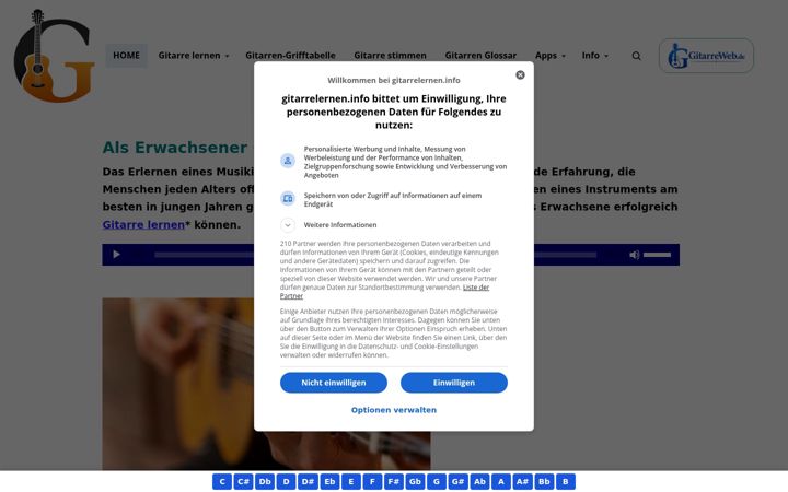 Screenshot of gitarrelernen.info