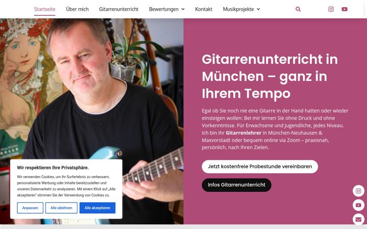 Screenshot of gitarremuenchen.de