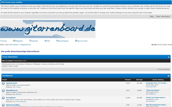 Screenshot of gitarrenboard.de