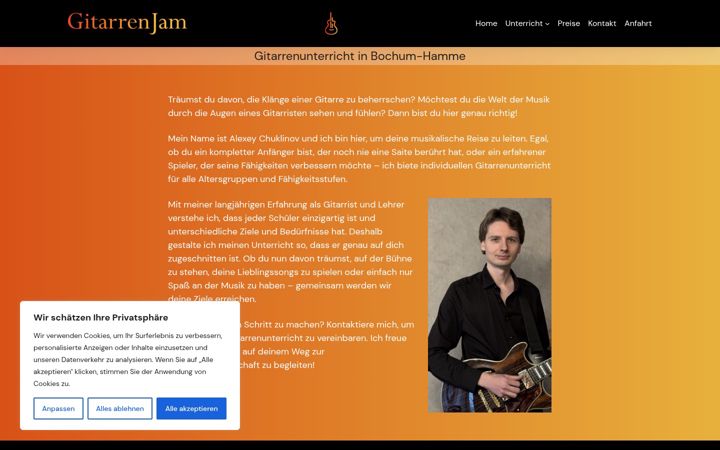 Screenshot of gitarrenjam.de