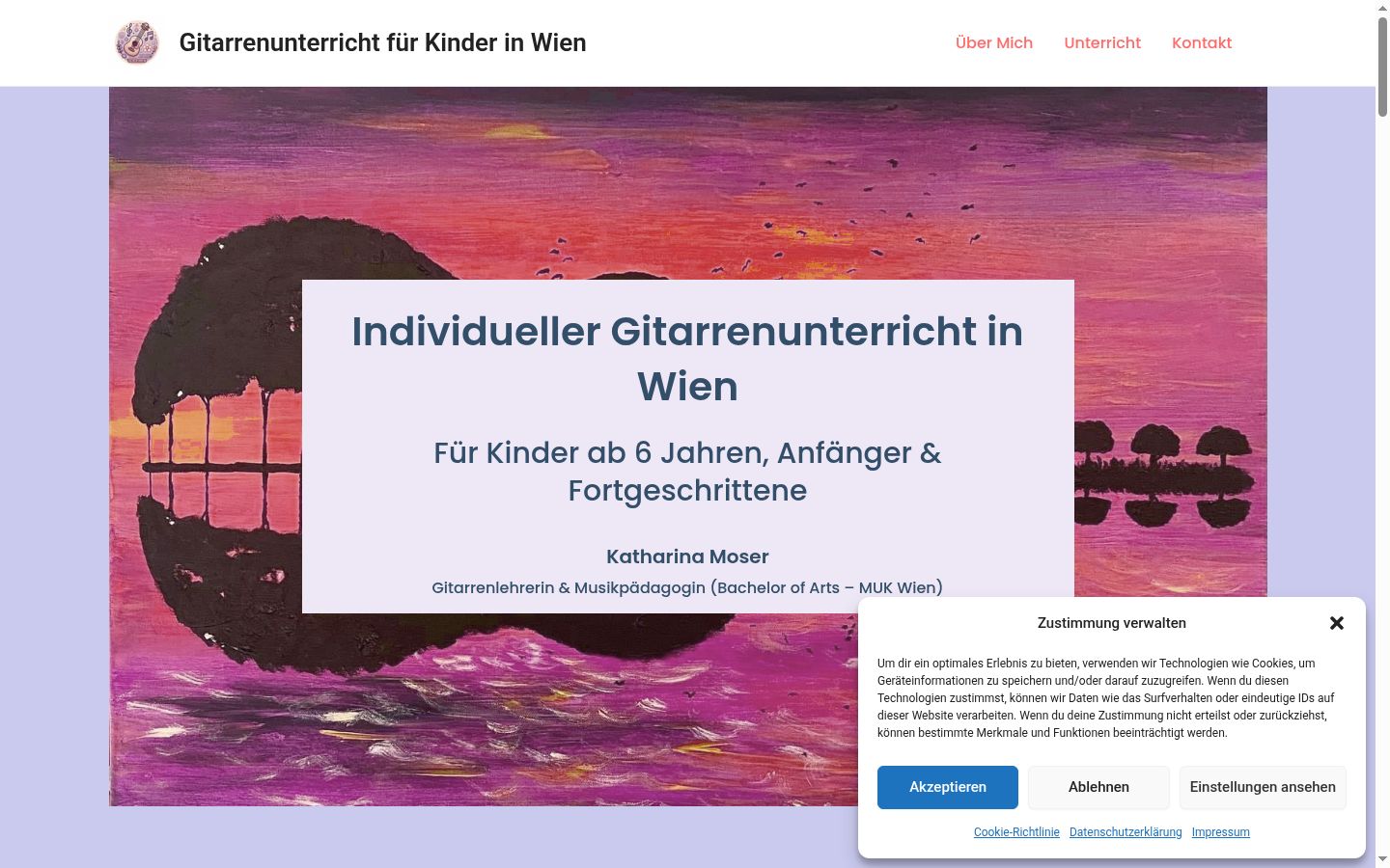 Screenshot des Einwilligungsbanners vor jeglicher Interaktion