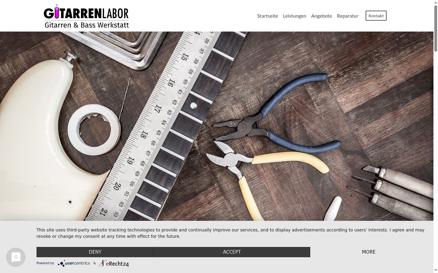 Screenshot des Einwilligungsbanners vor jeglicher Interaktion
