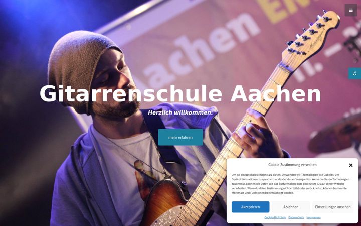 Screenshot of gitarrenschule-aachen.de