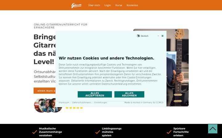 Screenshot of gitarrenvideounterricht.de