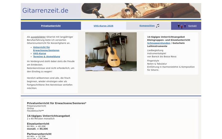 Screenshot of gitarrenzeit.de