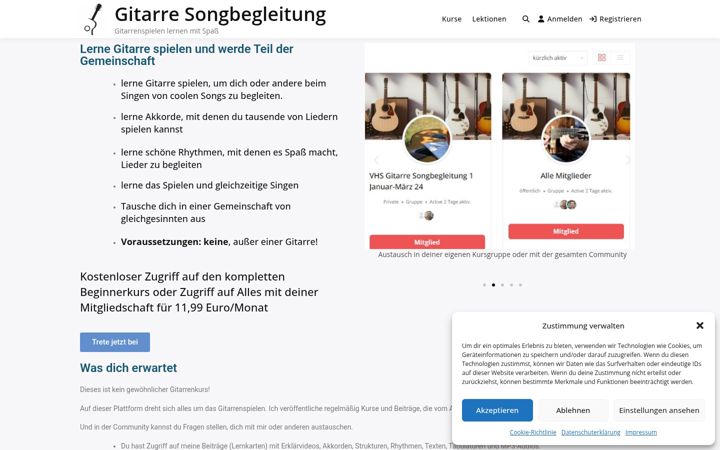 Screenshot of gitarresongbegleitung.de