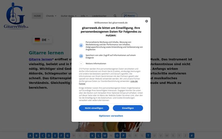 Screenshot of gitarreweb.de