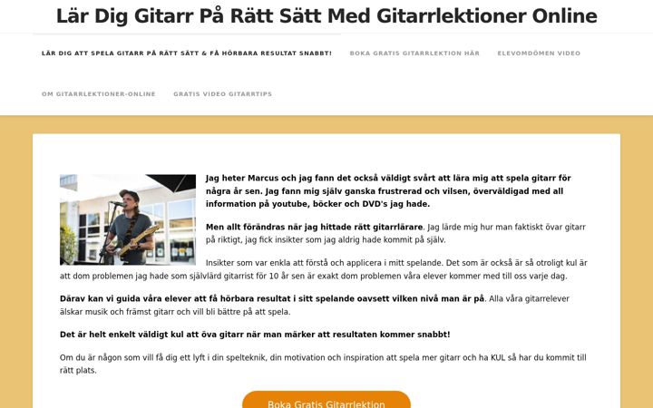 Screenshot of gitarrlektioner-online.se