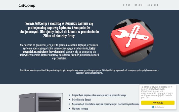 Screenshot of gitcomp.pl