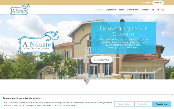 Screenshot of gite-anouste.fr