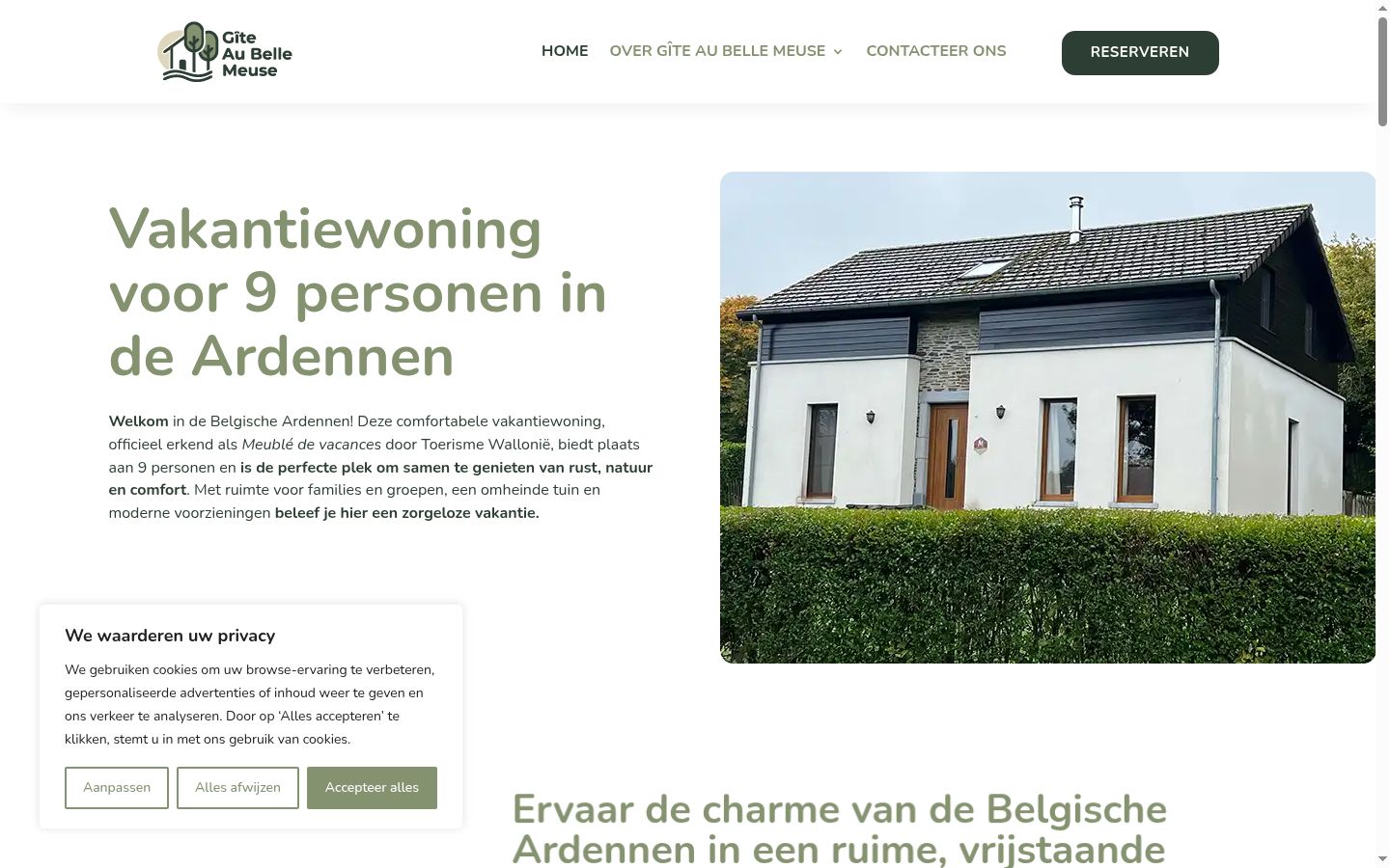 Screenshot van de toestemmingsbanner zoals getoond vóór enige interactie