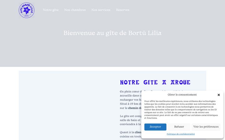Screenshot of gite-bortu-lilia.fr