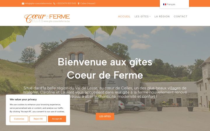 Screenshot of gite-coeurdeferme.be