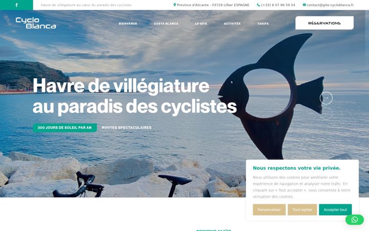 Screenshot of gite-cycloblanca.fr