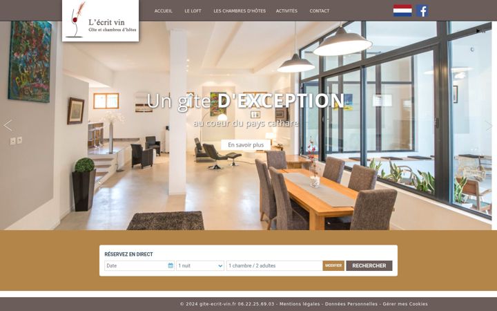 Screenshot of gite-ecrit-vin.fr