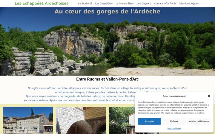 Screenshot of gite-en-ardeche.fr