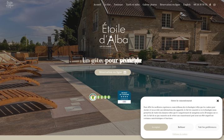 Screenshot of gite-etoile-alba.fr