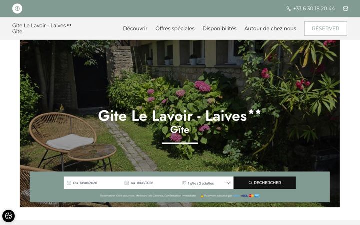 Screenshot of gite-le-lavoir.com