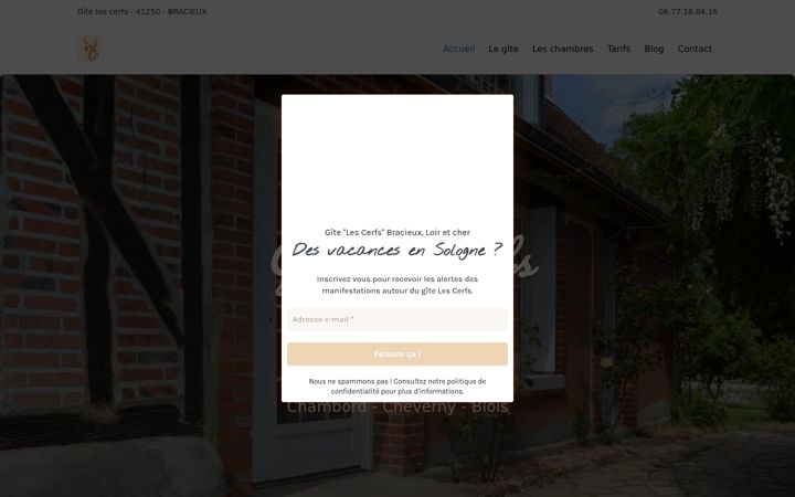 Screenshot of gite-les-cerfs.fr