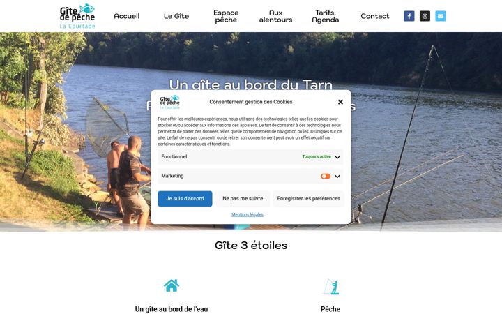 Screenshot of gite-peche-la-courtade.fr