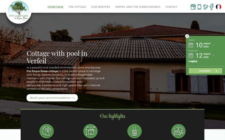 Screenshot of gite-roquebasse-verfeil.com