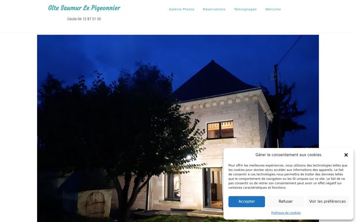 Screenshot of gite-saumur-le-pigeonnier.fr