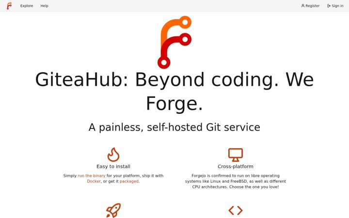 Screenshot of giteahub.com