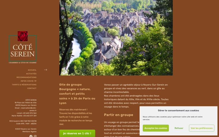 Screenshot of gitedegroupebourgogne.fr