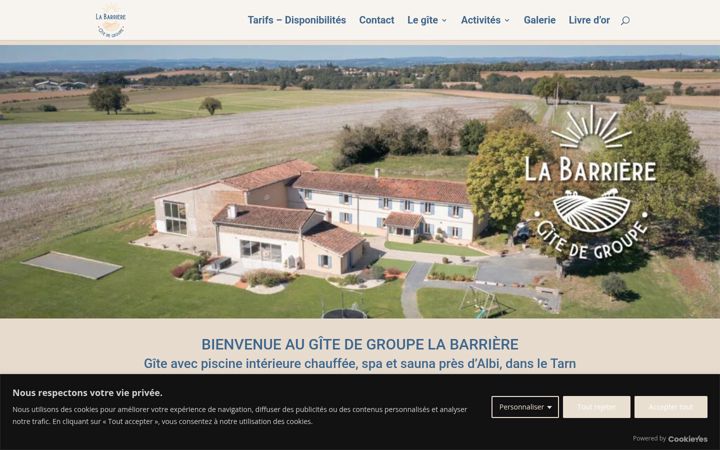 Screenshot of gitedegroupelabarriere.fr
