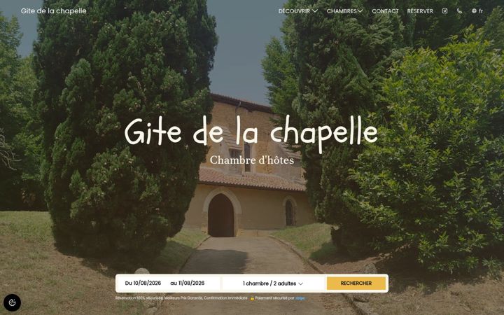 Screenshot of gitedelachapellenogaro.com