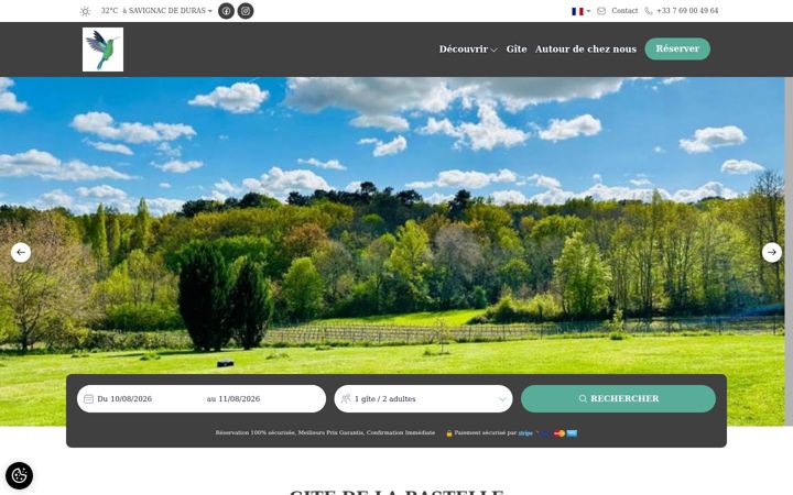 Screenshot of gitedelarastelle.com