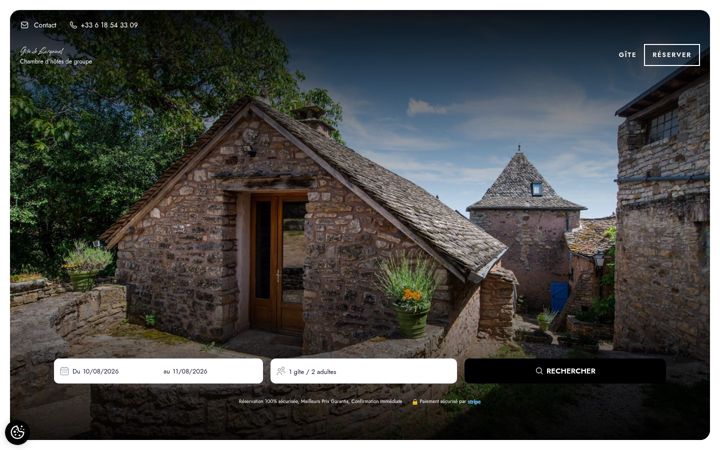 Screenshot of gitedelarquinel.com